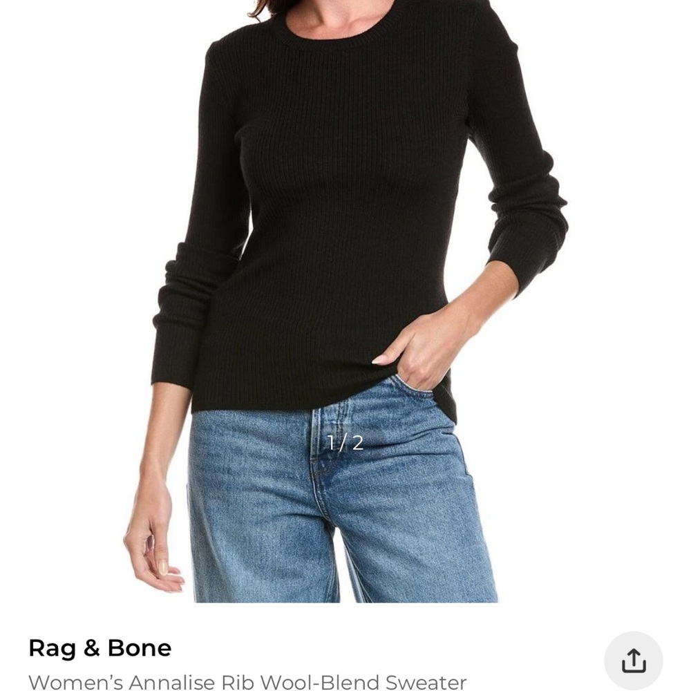 Rag & Bone Women's Black Ribbed Sweater